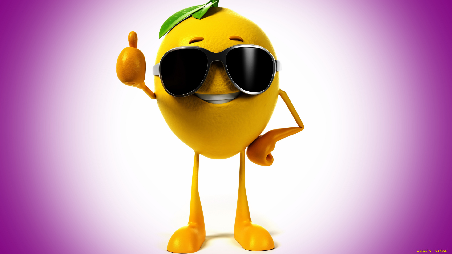 3д, графика, юмор, , humor, class, glasses, лимон, smile, lemon, purple, background, класс, очки, улыбка, фиолетовый, фон