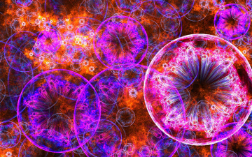 Картинка 3д+графика абстракция+ abstract пузыри шар круг графика цветок