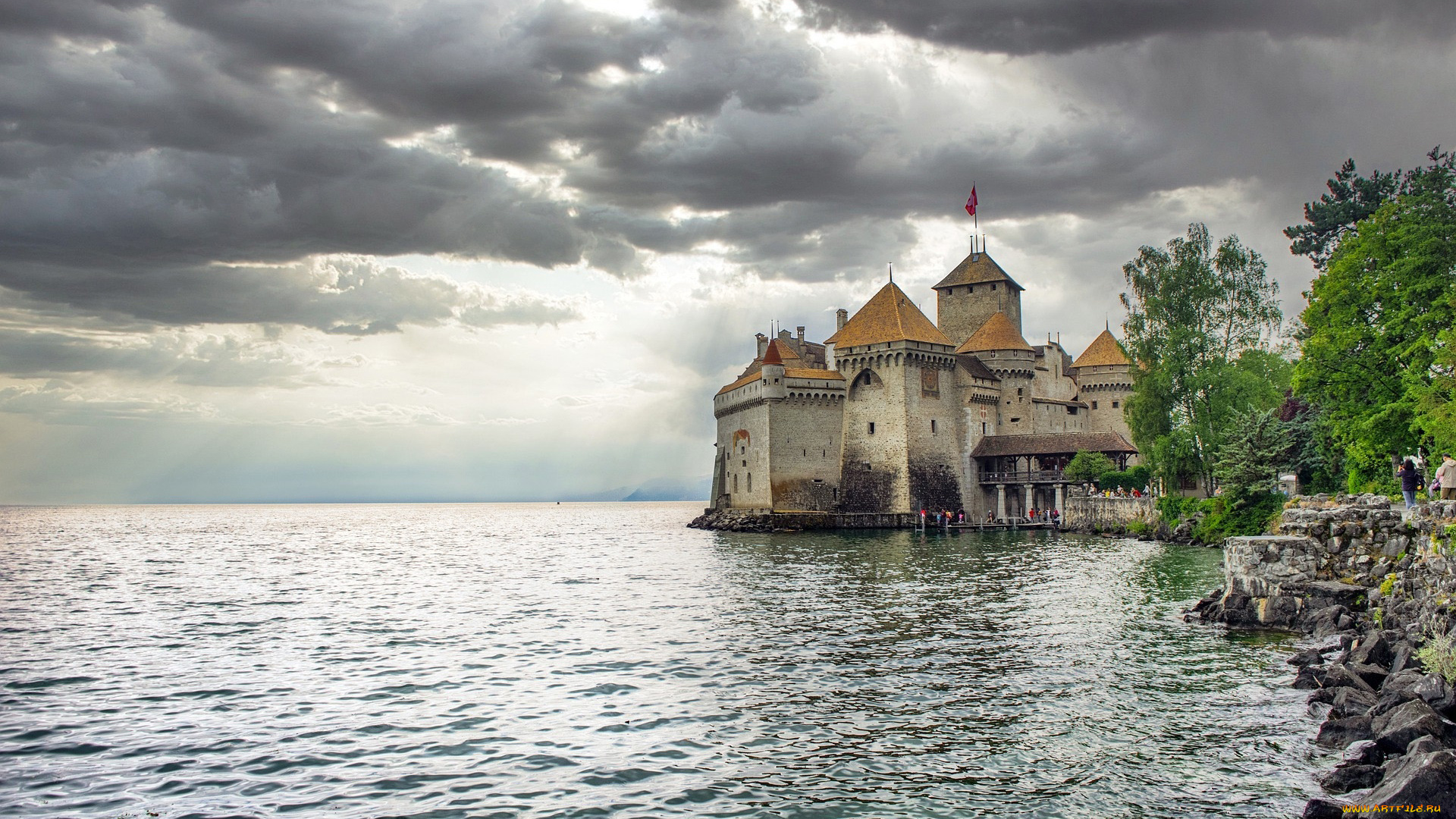 chateau, chillon, города, шильонский, замок, , швейцария, chateau, chillon