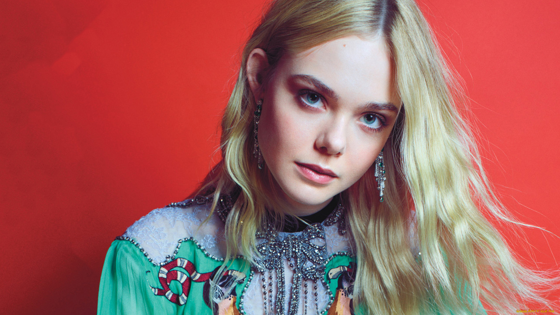 девушки, elle, fanning, блондинка, лицо