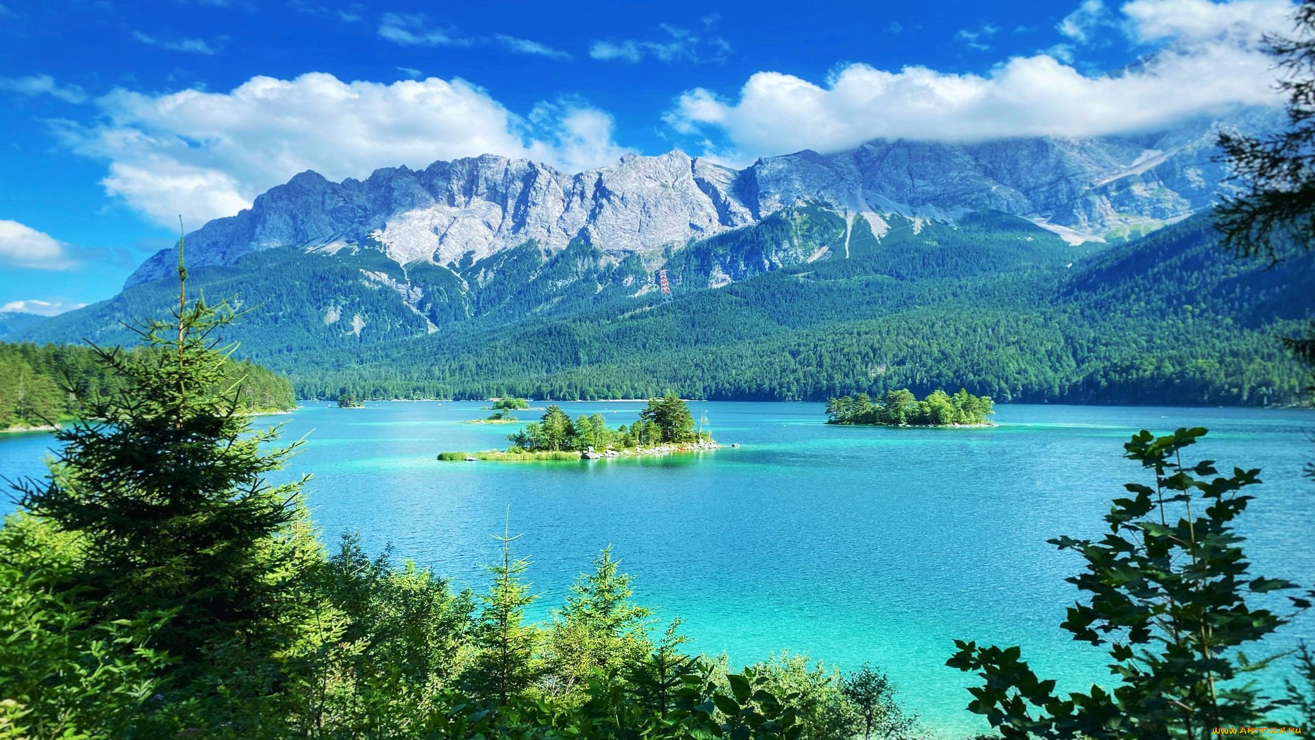 eibsee, grainau, germany, природа, реки, озера