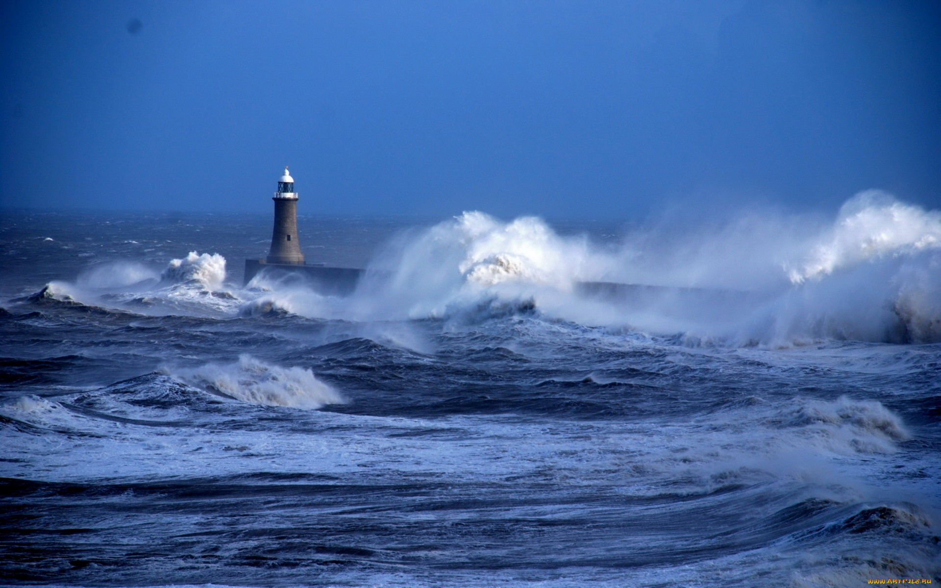 природа, маяки, море, шторм