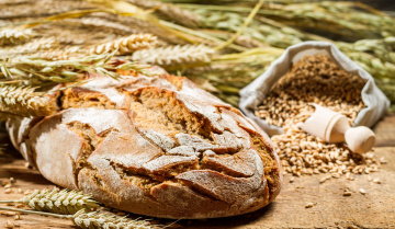 Картинка еда хлеб выпечка буханка колосья зерно