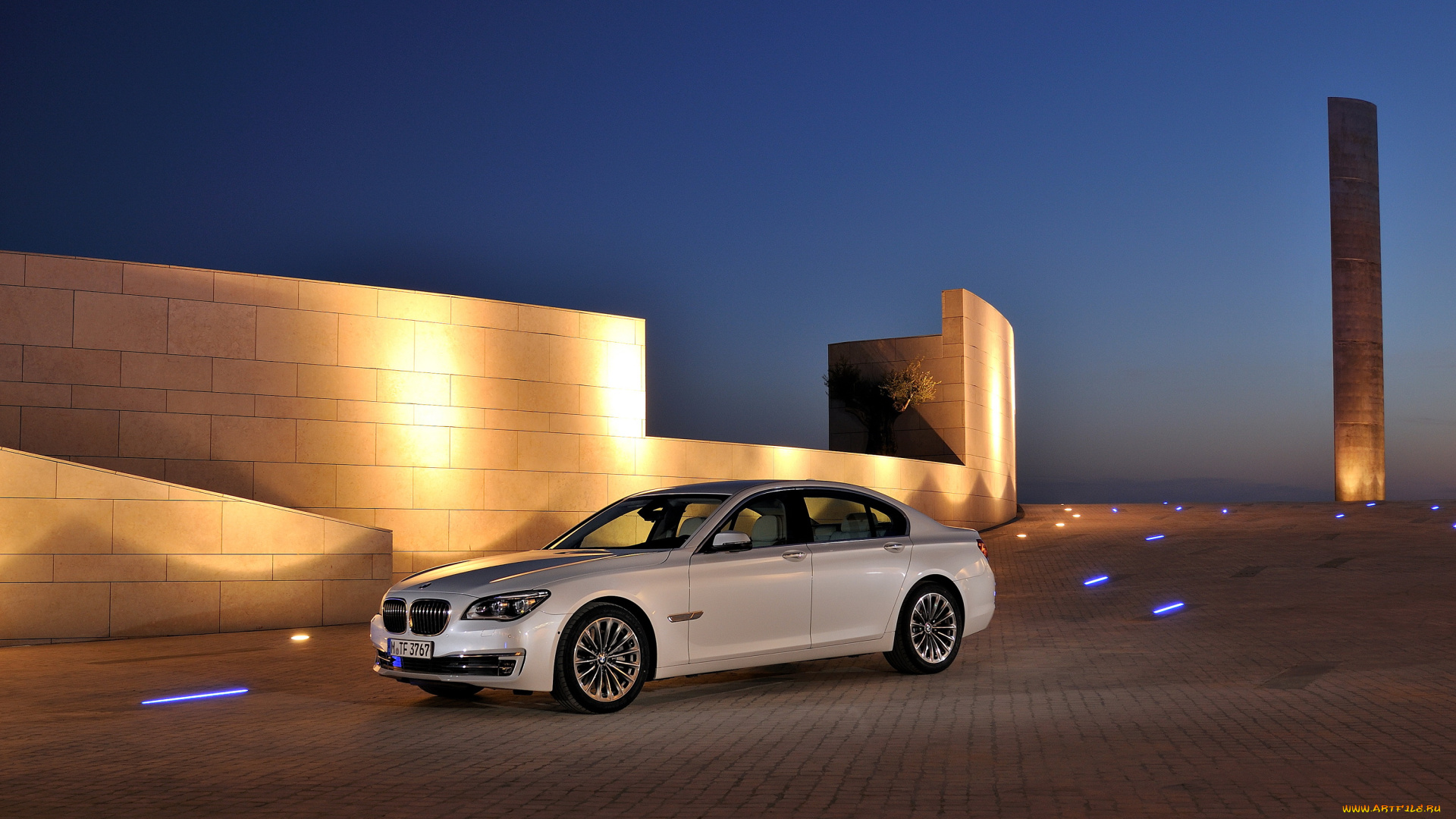 2012, bmw, 750d, f01, автомобили, bmw, ночь, металлик, белый