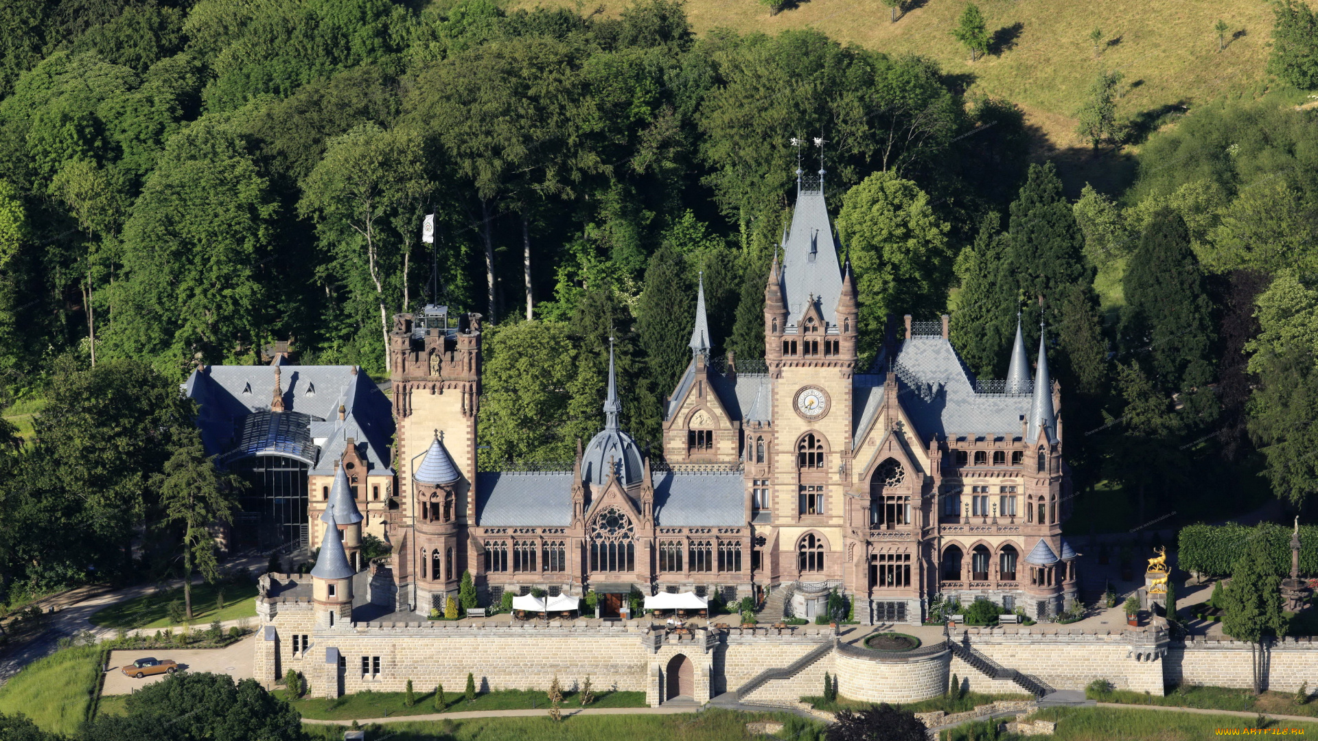 замок, drachenburg, , германия, города, -, дворцы, , замки, , крепости, ландшафт, германия, drachenburg, замок