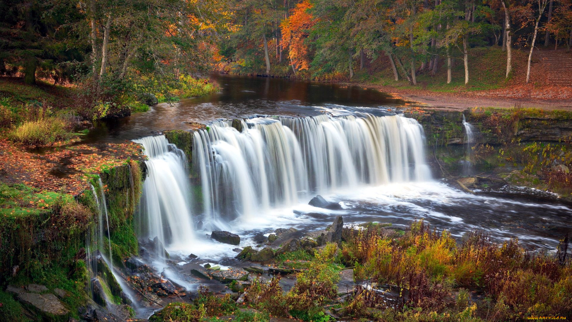 waterfall, of, river, keila, estonia, природа, водопады, waterfall, of, river, keila