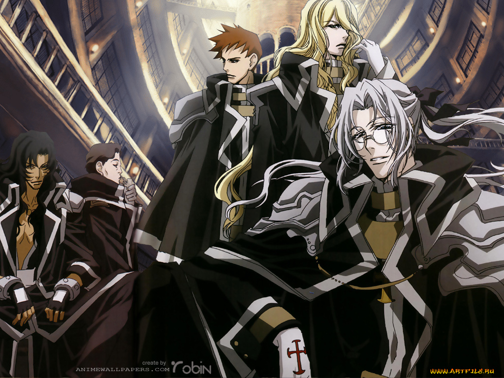 аниме, trinity, blood