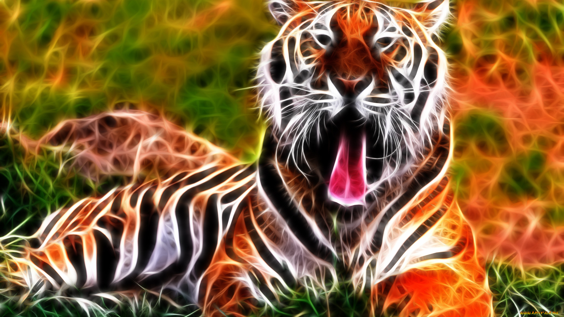 3д, графика, animals, животные, тигр