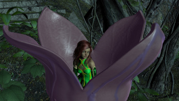 Картинка 3д+графика фантазия+ fantasy цветок фон взгляд девушка
