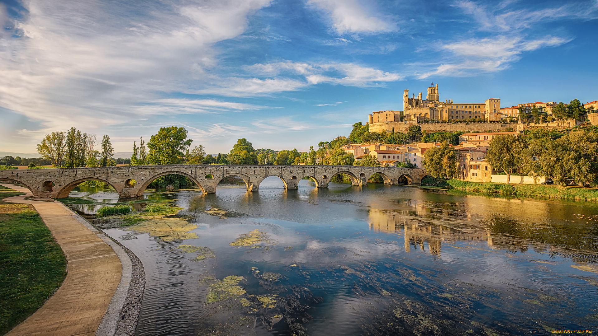 beziers, города, -, мосты, река, мост