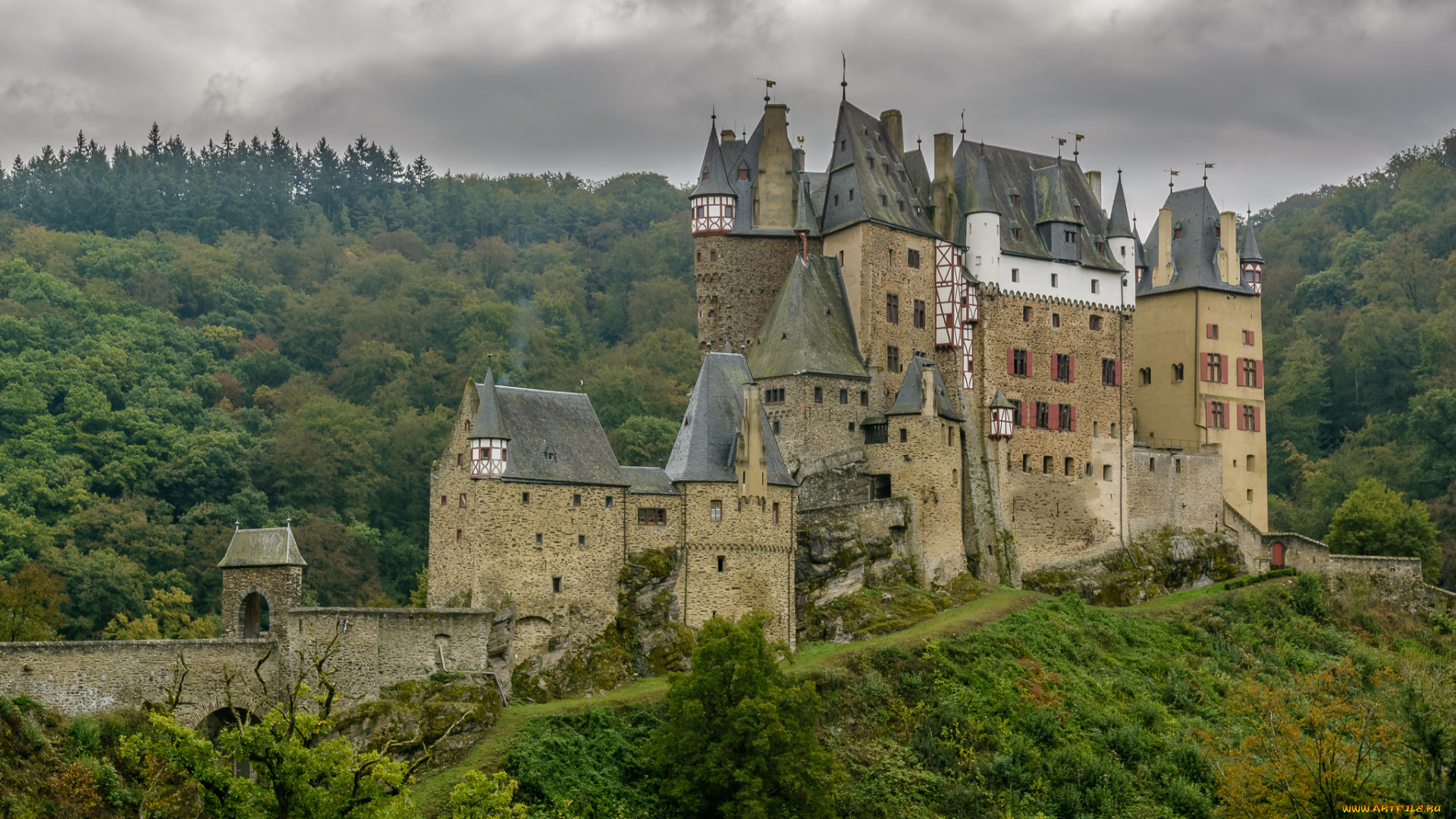 burg, eltz, города, замки, германии, горы, замок