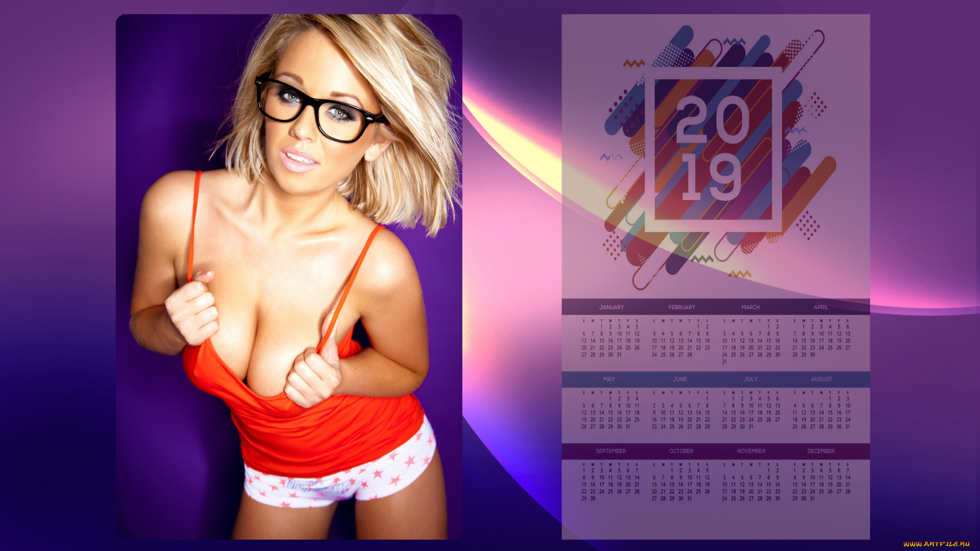 календари, девушки, очки, женщина