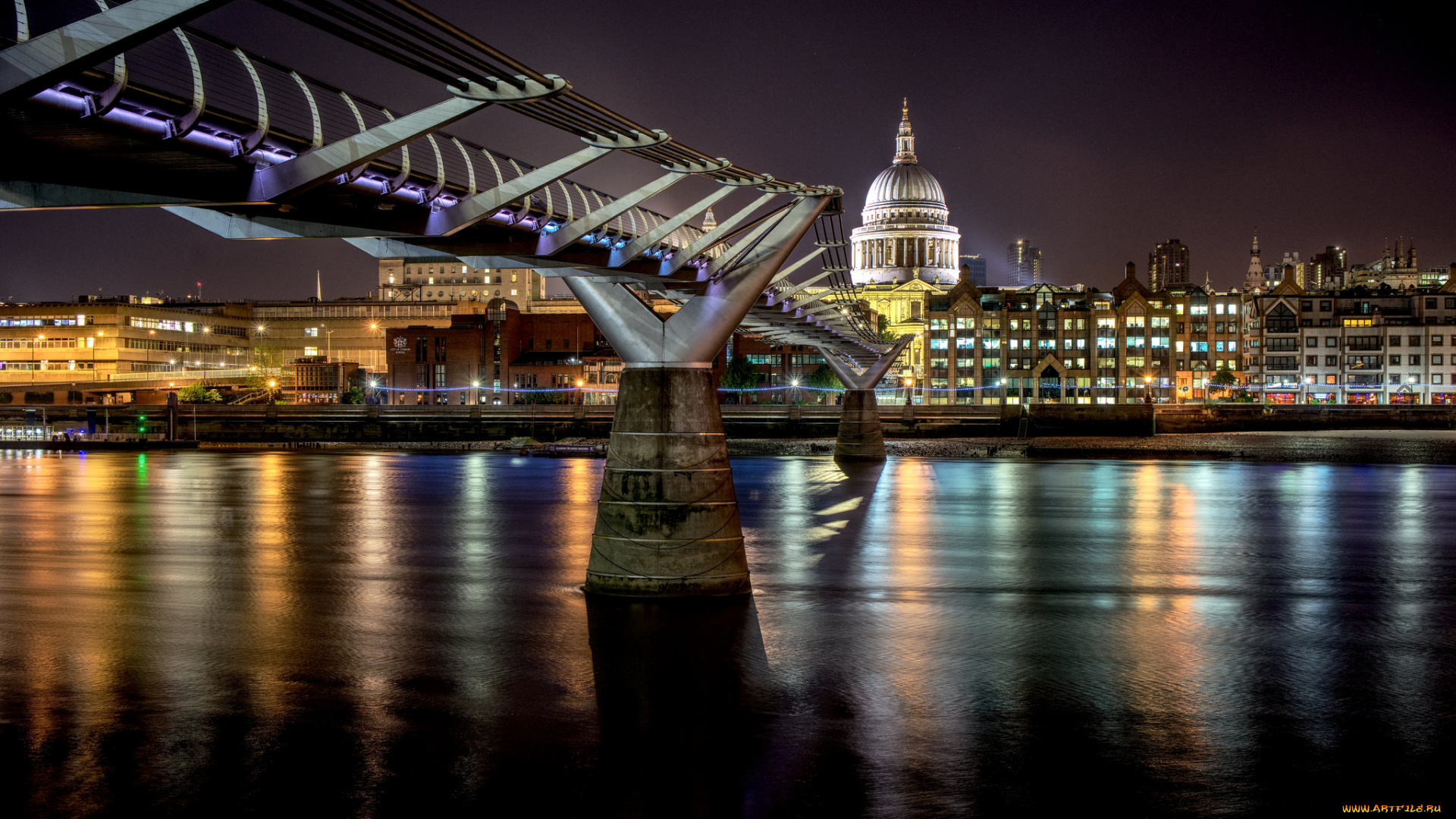 millennium, bridge, города, лондон, , великобритания, простор