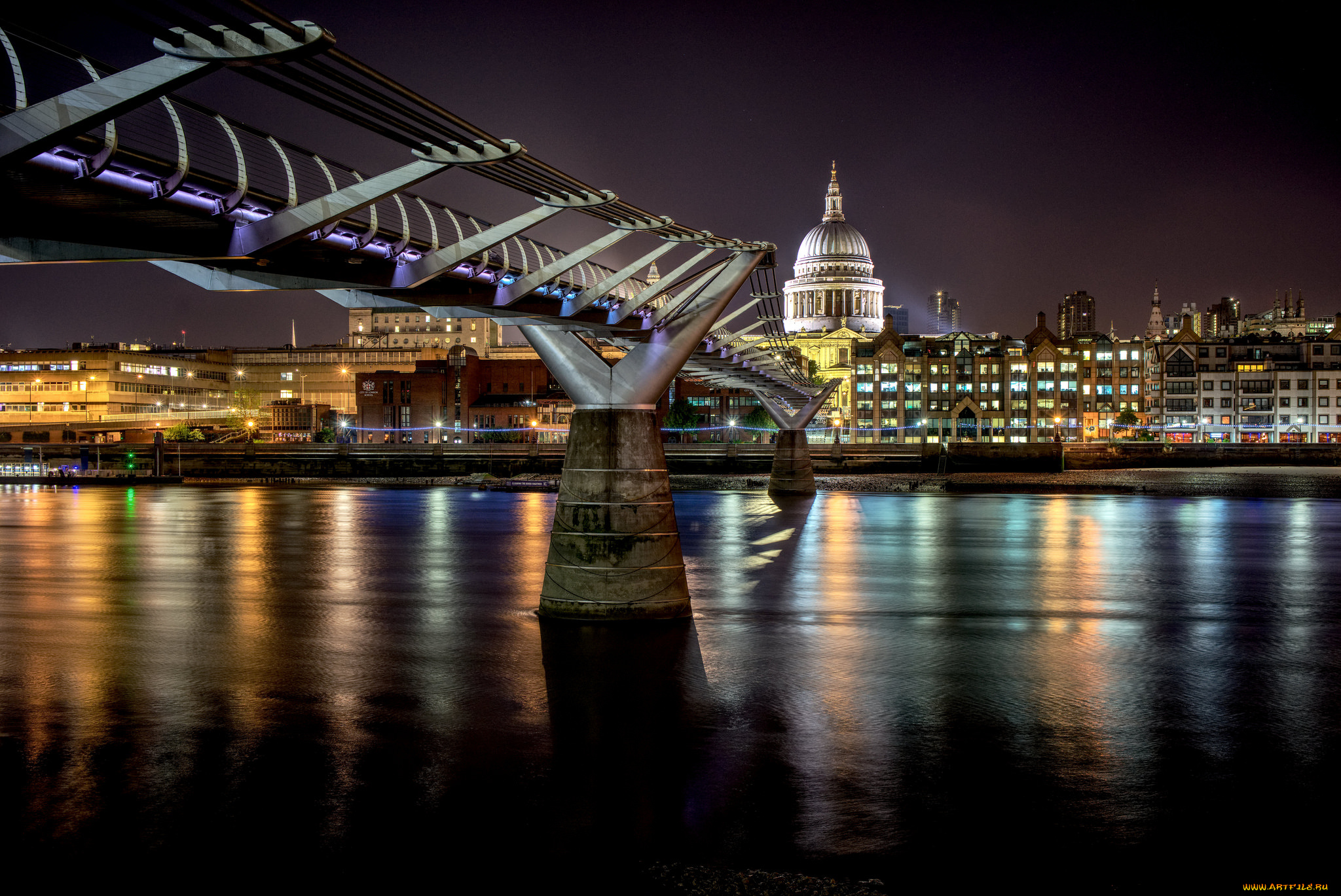 millennium, bridge, города, лондон, , великобритания, простор