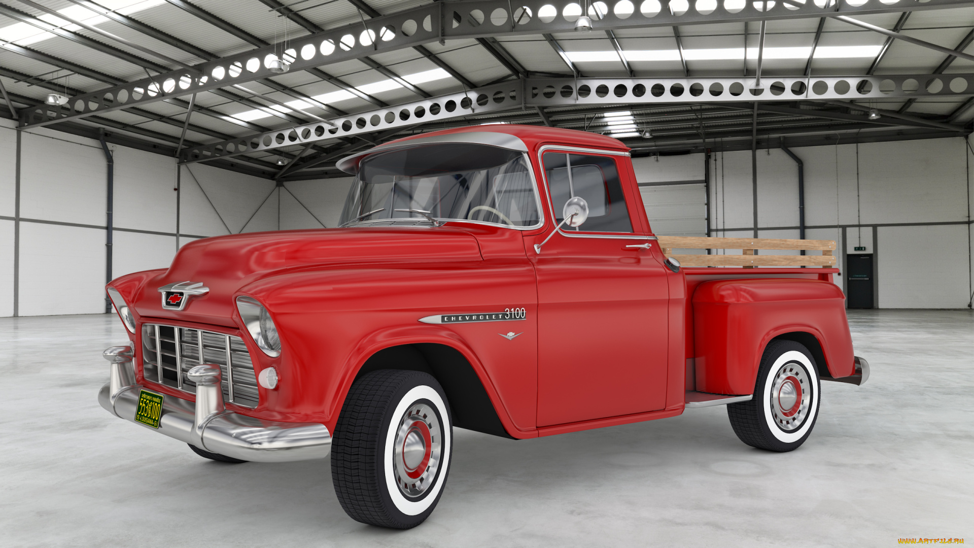 автомобили, 3д, 3100, pickup, chevrolet, 1955