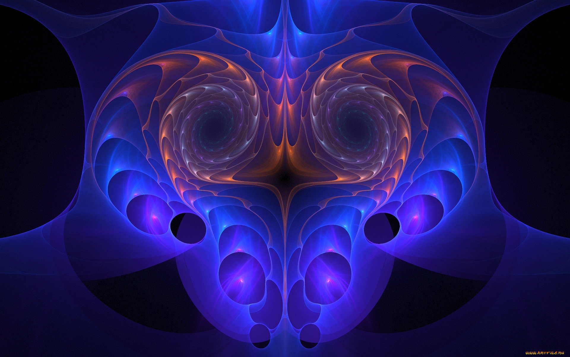 совушка, 3д, графика, fractal, фракталы, фрактал