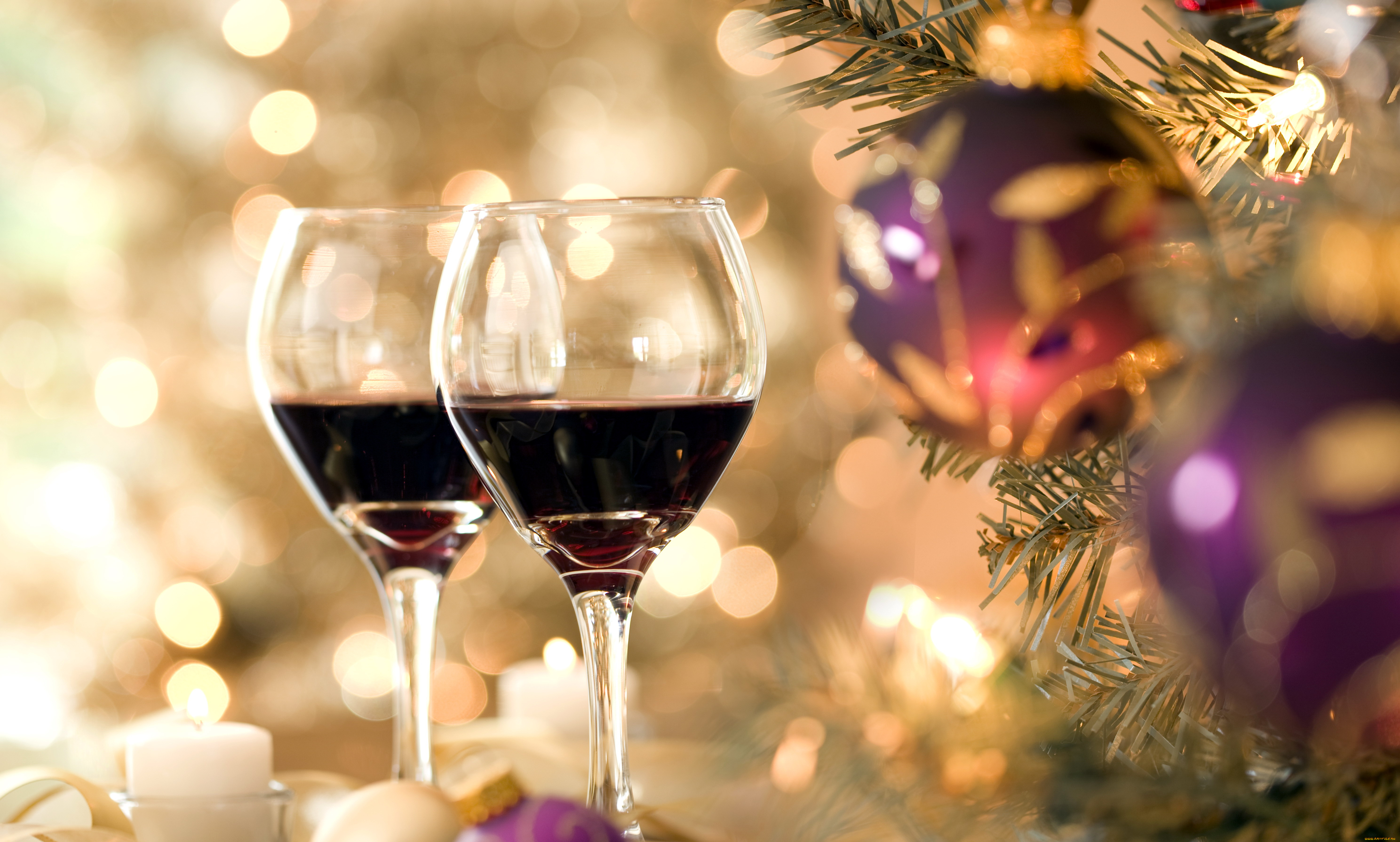 праздничные, угощения, боке, вино, бокалы