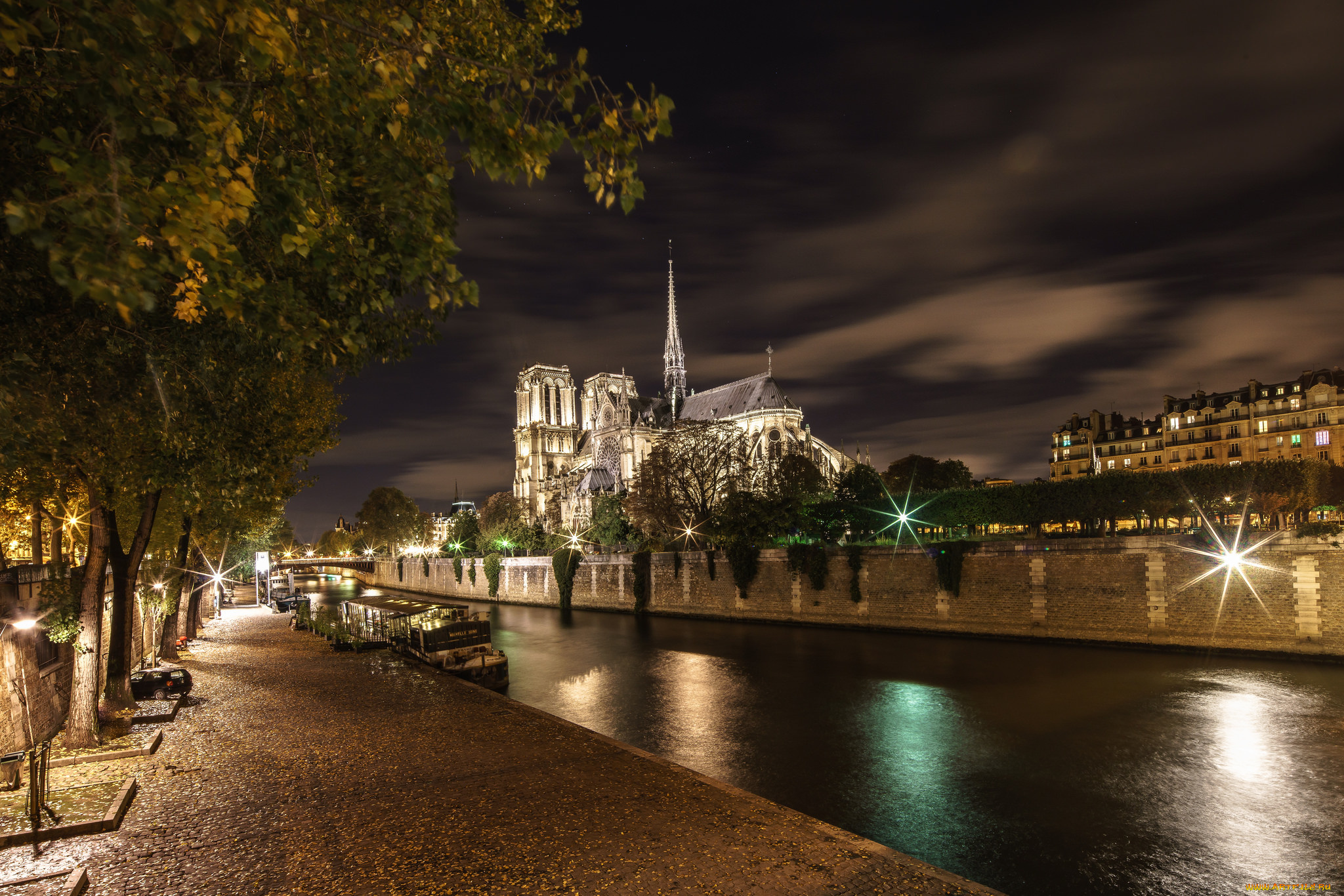 paris, classics, города, париж, , франция, собор, ночь
