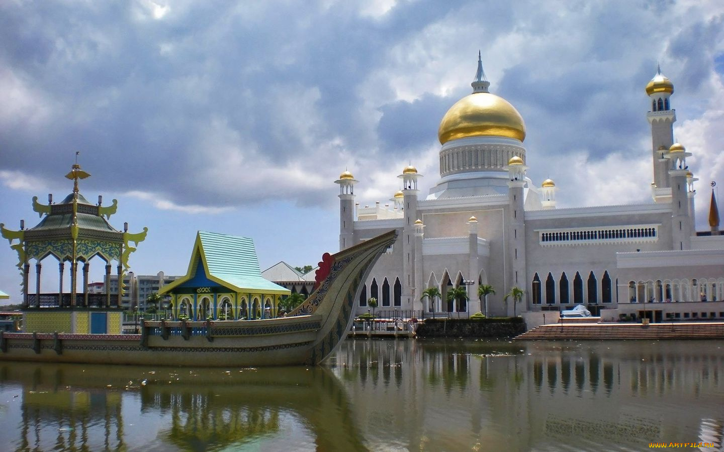 omar, ali, saifuddin, mosque, brunei, города, мечети, медресе