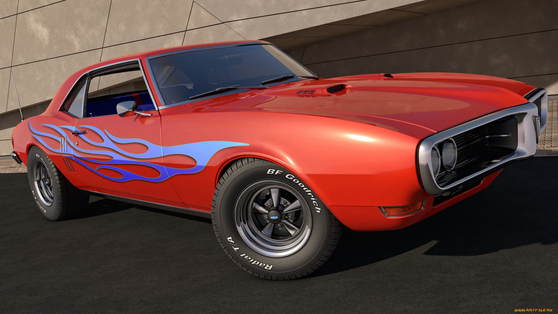 автомобили, 3д, 400, firebird, pontiac, 1968