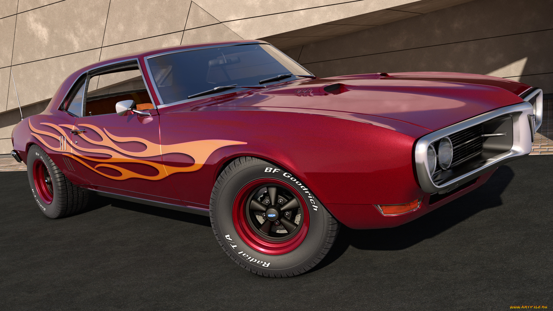 автомобили, 3д, firebird, pontiac, 1968, 400