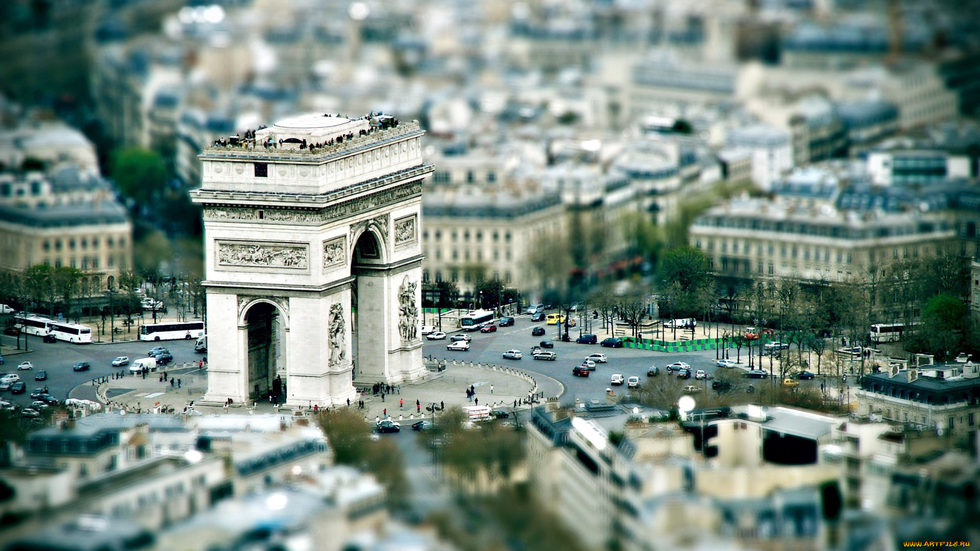 города, париж, , франция, триумфальная, арка