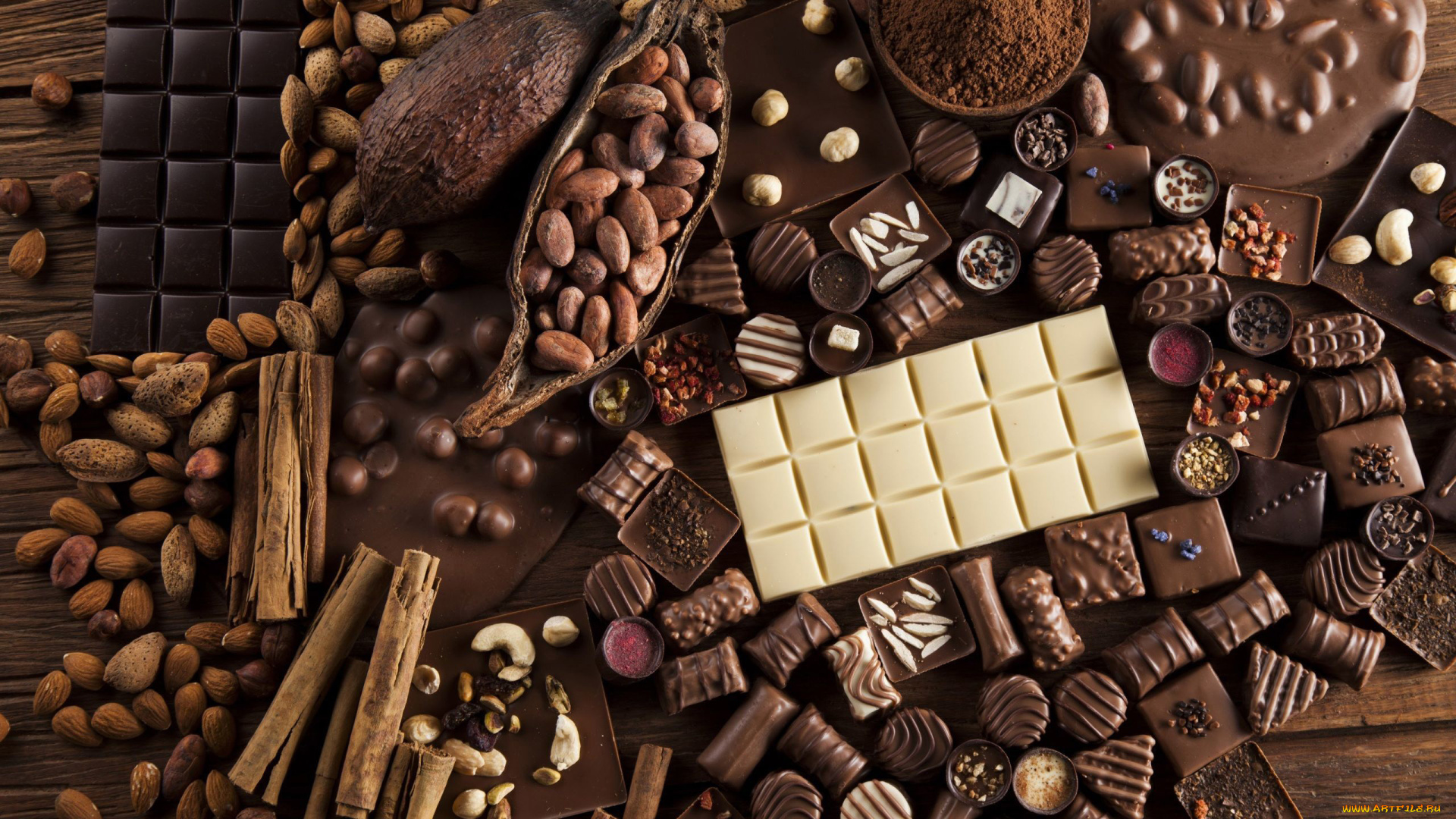 еда, конфеты, , шоколад, , сладости, шоколад, корица, орехи