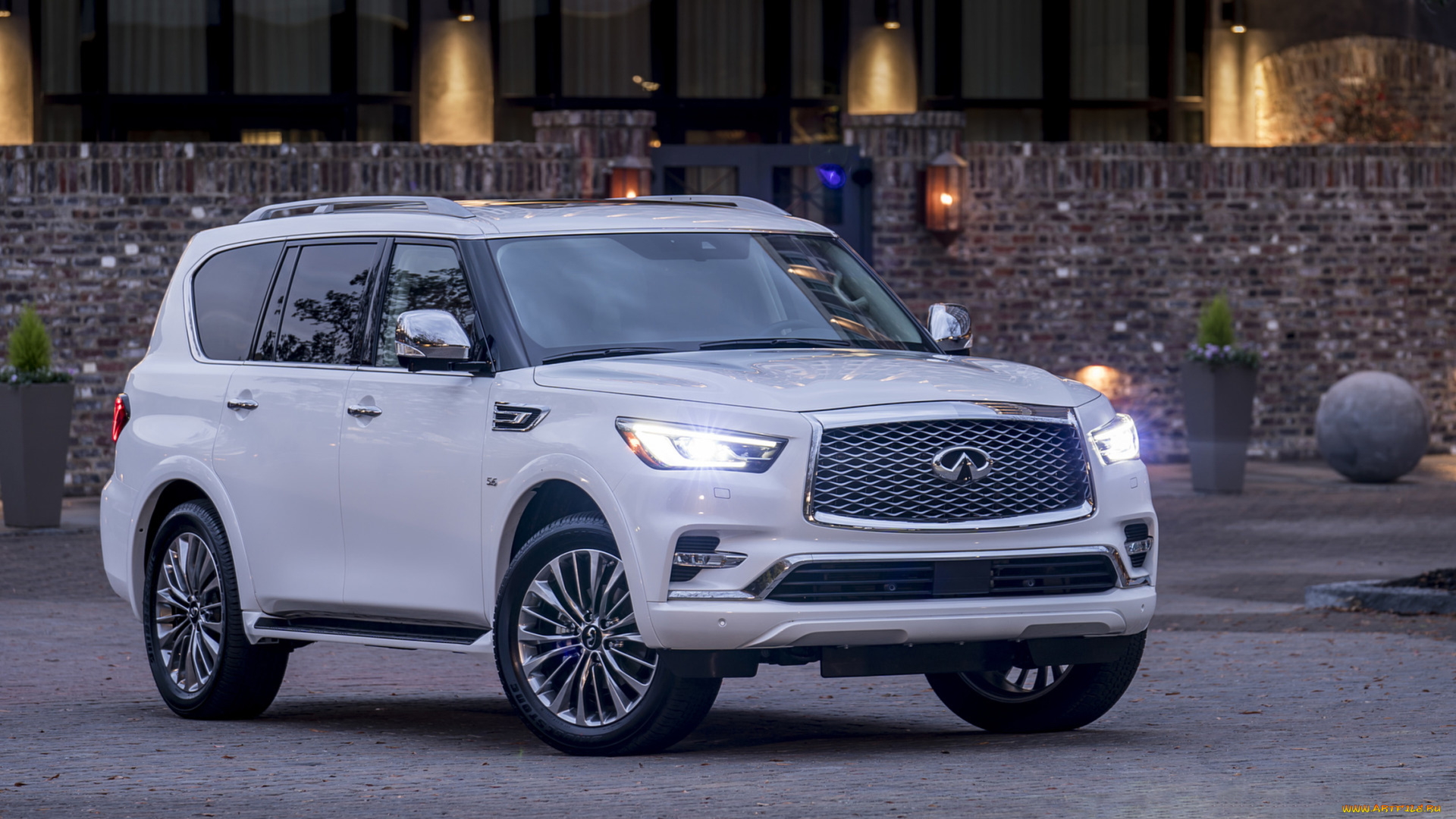 infiniti, qx80, 2018, автомобили, infiniti, белый, внедорожник, qx80, 2018