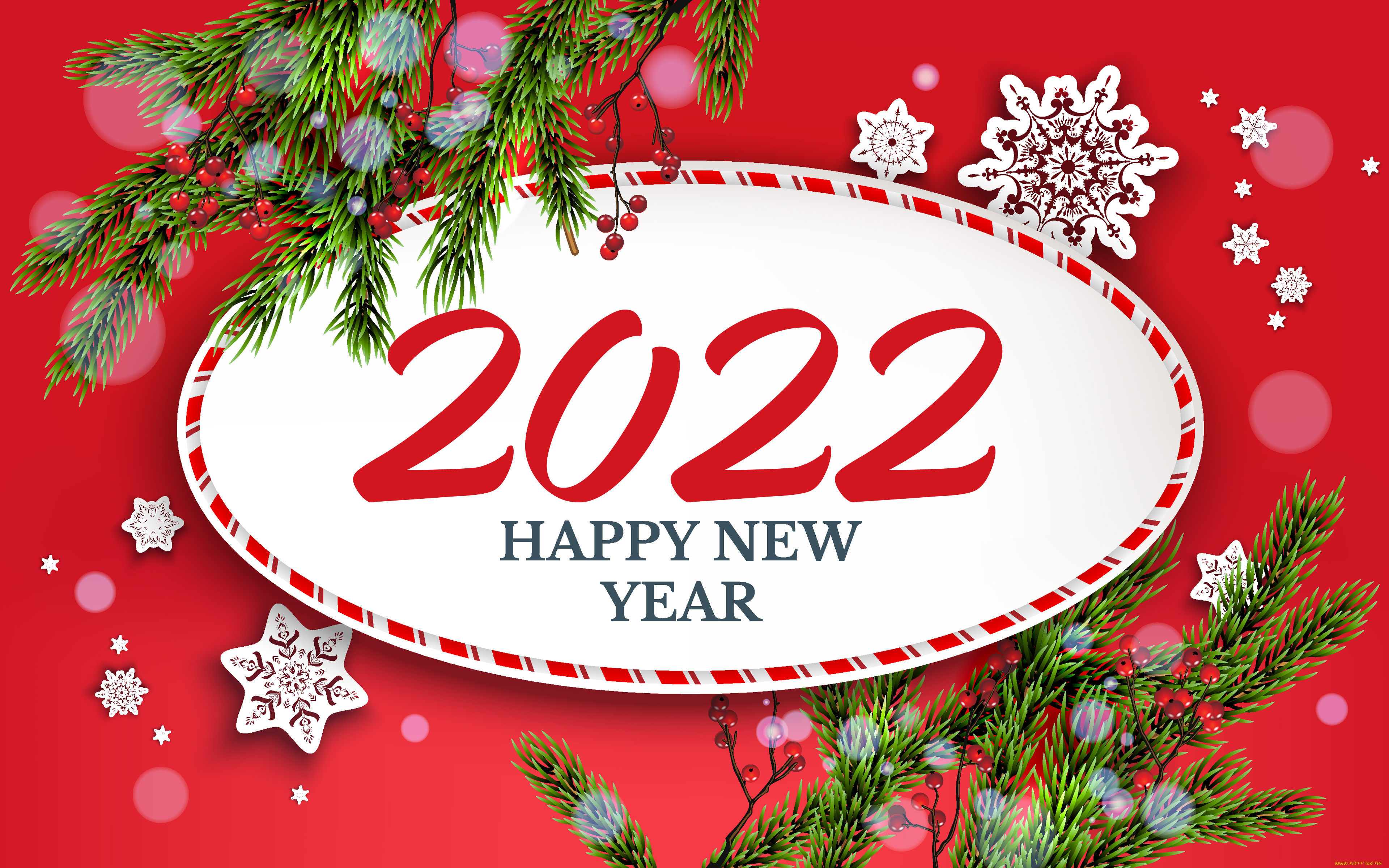праздничные, 3д, графика, , новый, год, обои, для, рабочего, стола, с, новым, годом, 2022, 4k, красный, новогодний, фон, новый, год, концепции, новогодняя, рамка, елка