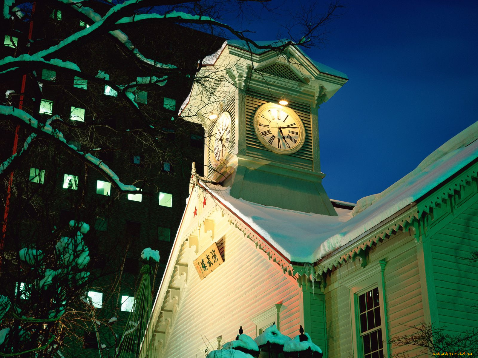 time, around, the, world, sapporo, clock, tower, japan, города, здания, дома