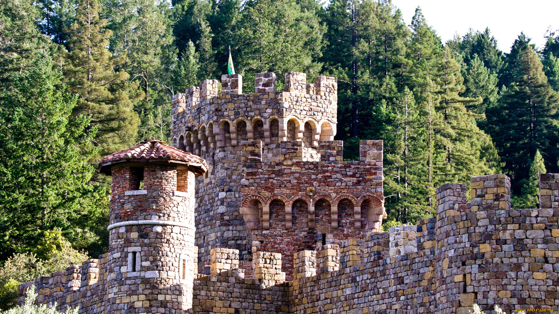 castello, di, amorosa, california, города, исторические, архитектурные, памятники, башни, лес