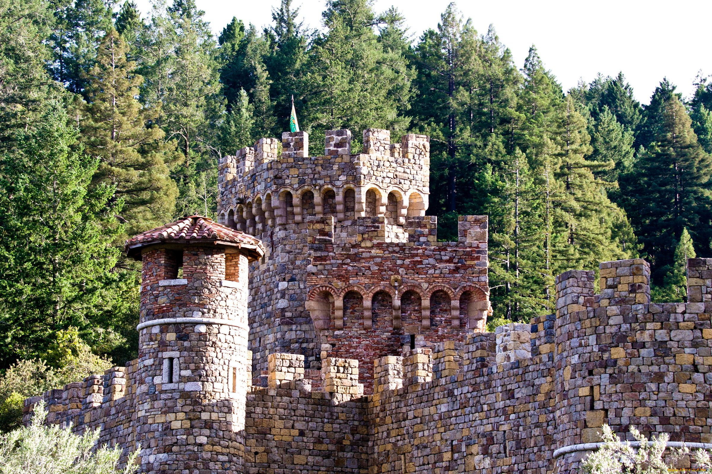 castello, di, amorosa, california, города, исторические, архитектурные, памятники, башни, лес