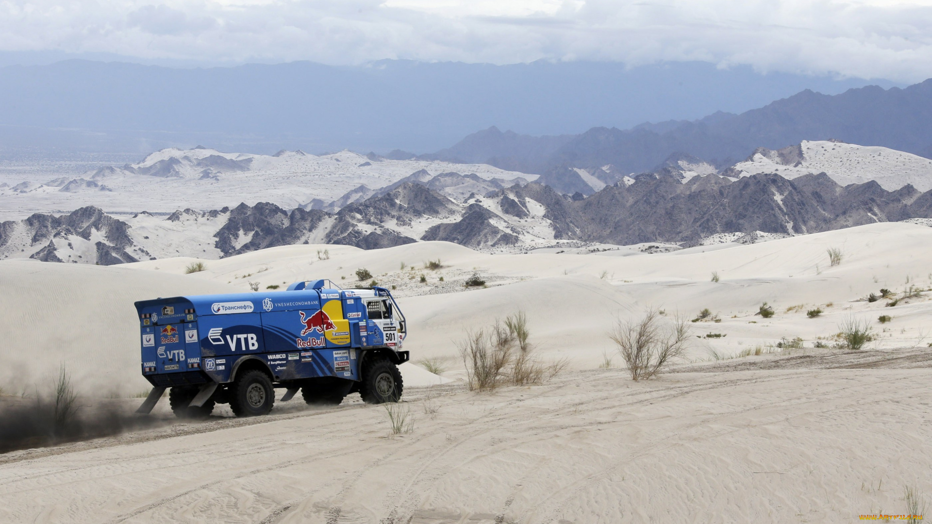 спорт, авторалли, red, bull, дакар, ралли, грузовик, камаз, синий, dakar