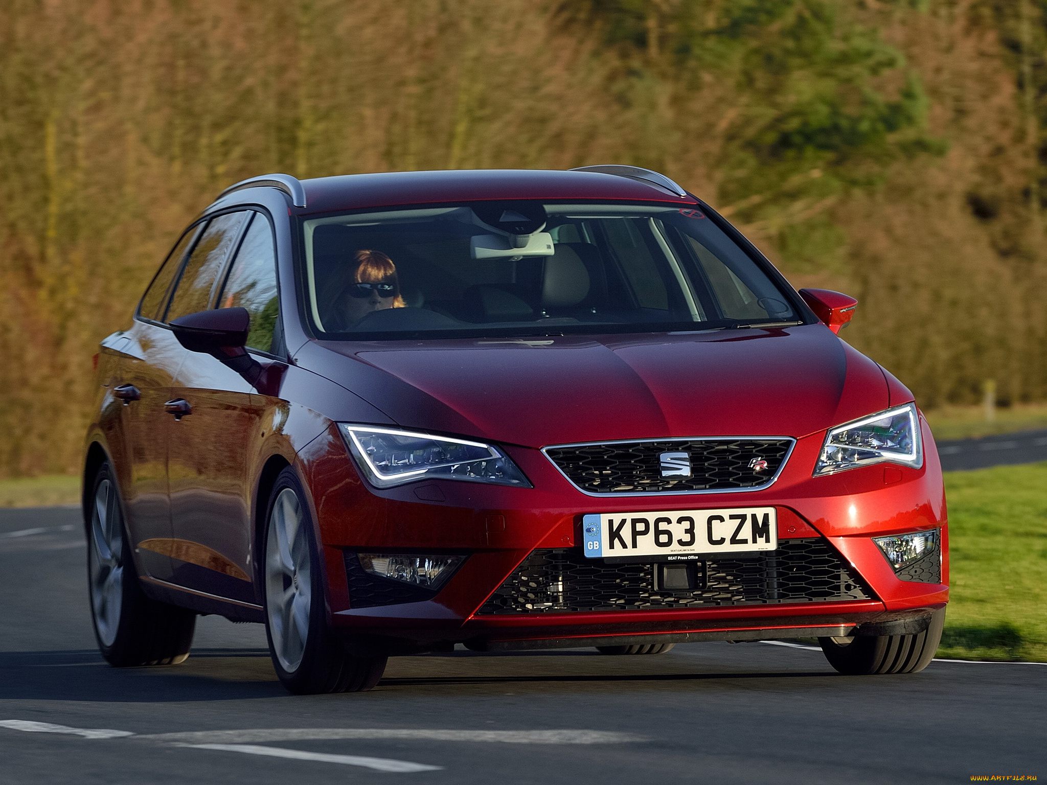 автомобили, seat, leon, st, fr, uk-spec, 2014, красный