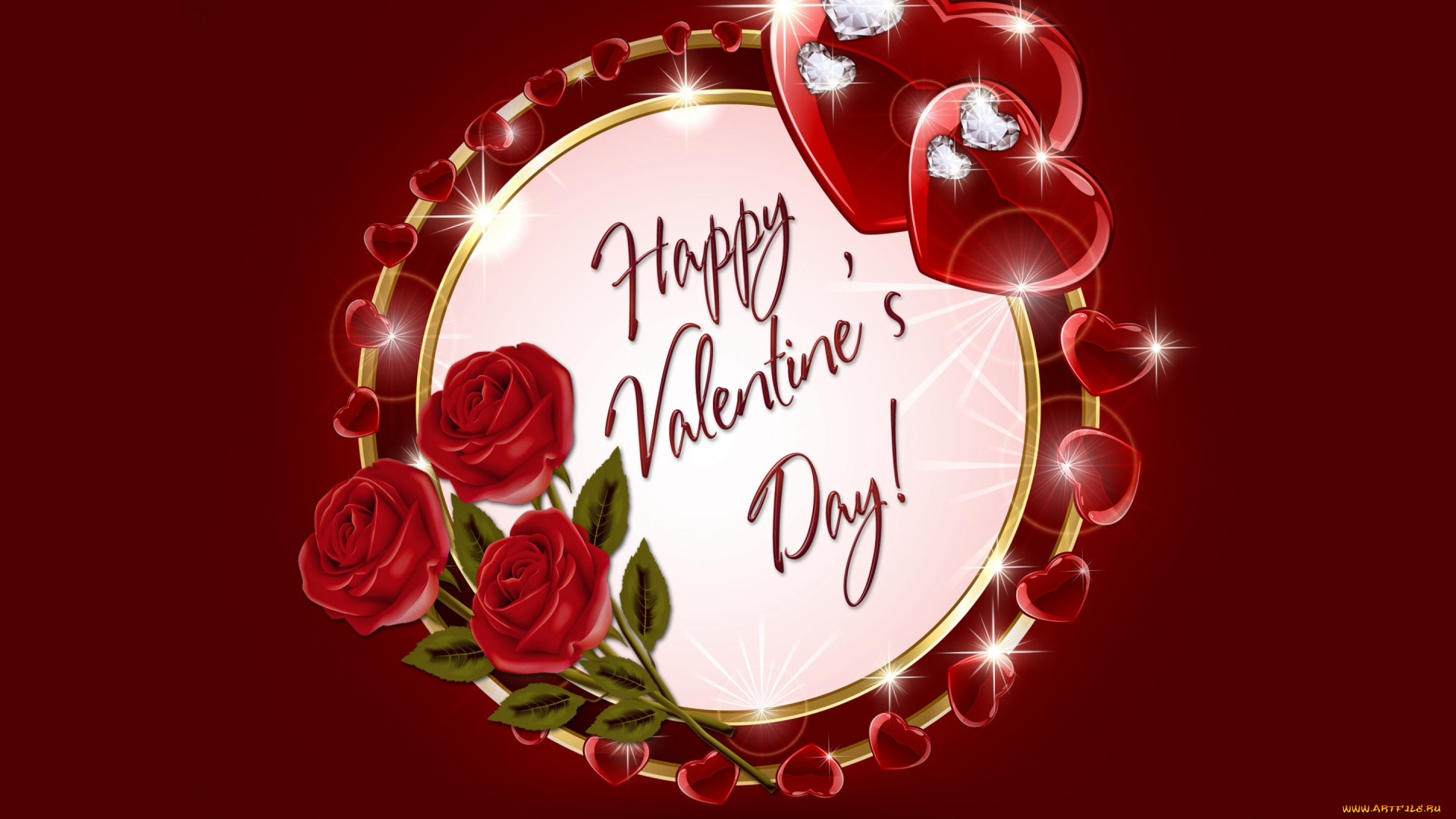 праздничные, день, святого, валентина, , сердечки, , любовь, valentine's, day, happy, heart, love, romantic, rose, сердечки, сердце, бриллианты