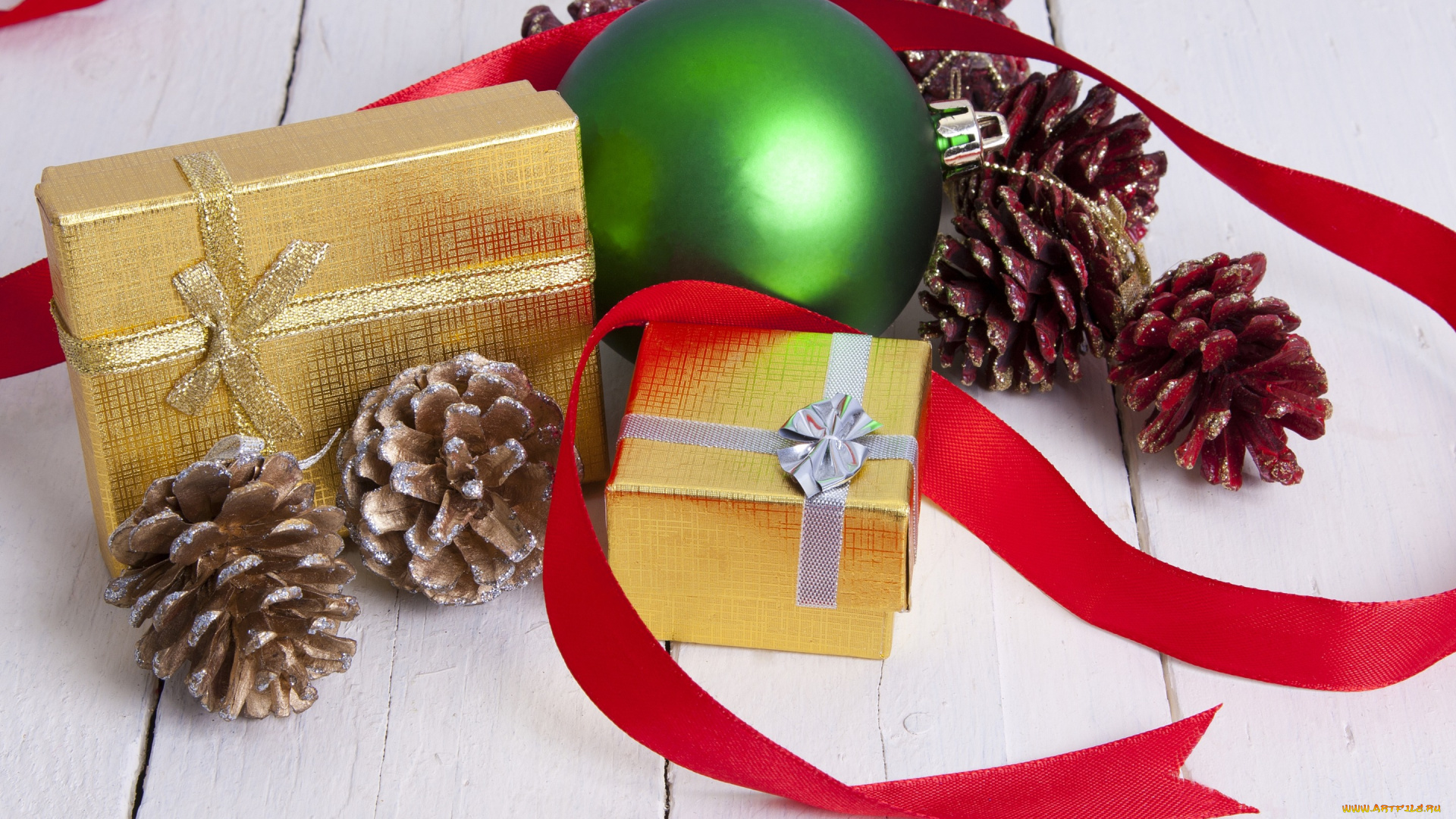 праздничные, подарки, и, коробочки, шишки, подарки, рождество, decoration, christmas, новый, год, шары, new, year