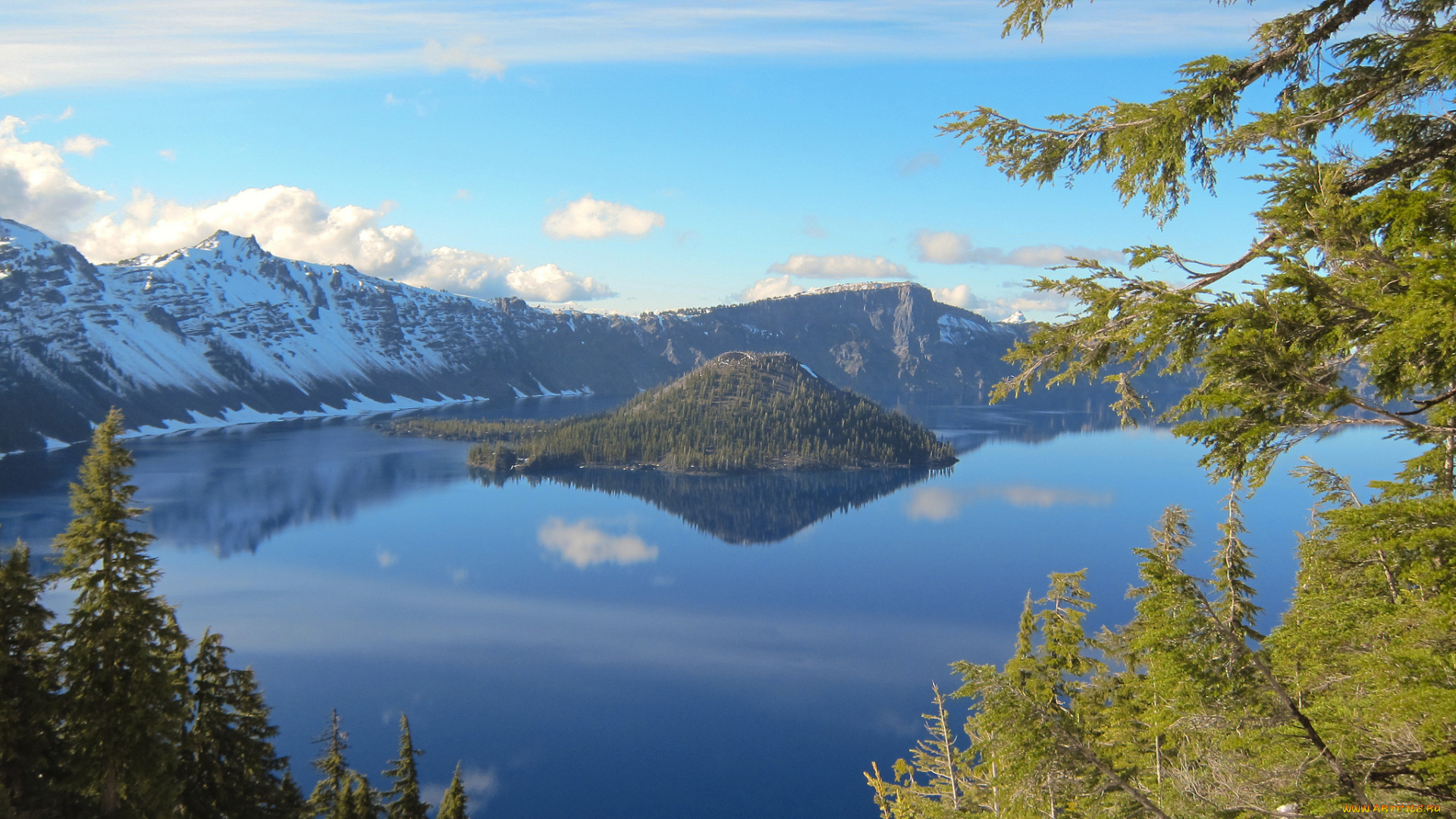 природа, реки, озера, остров, сша, орегон, озеро, крейтер, crater, lake, national, park