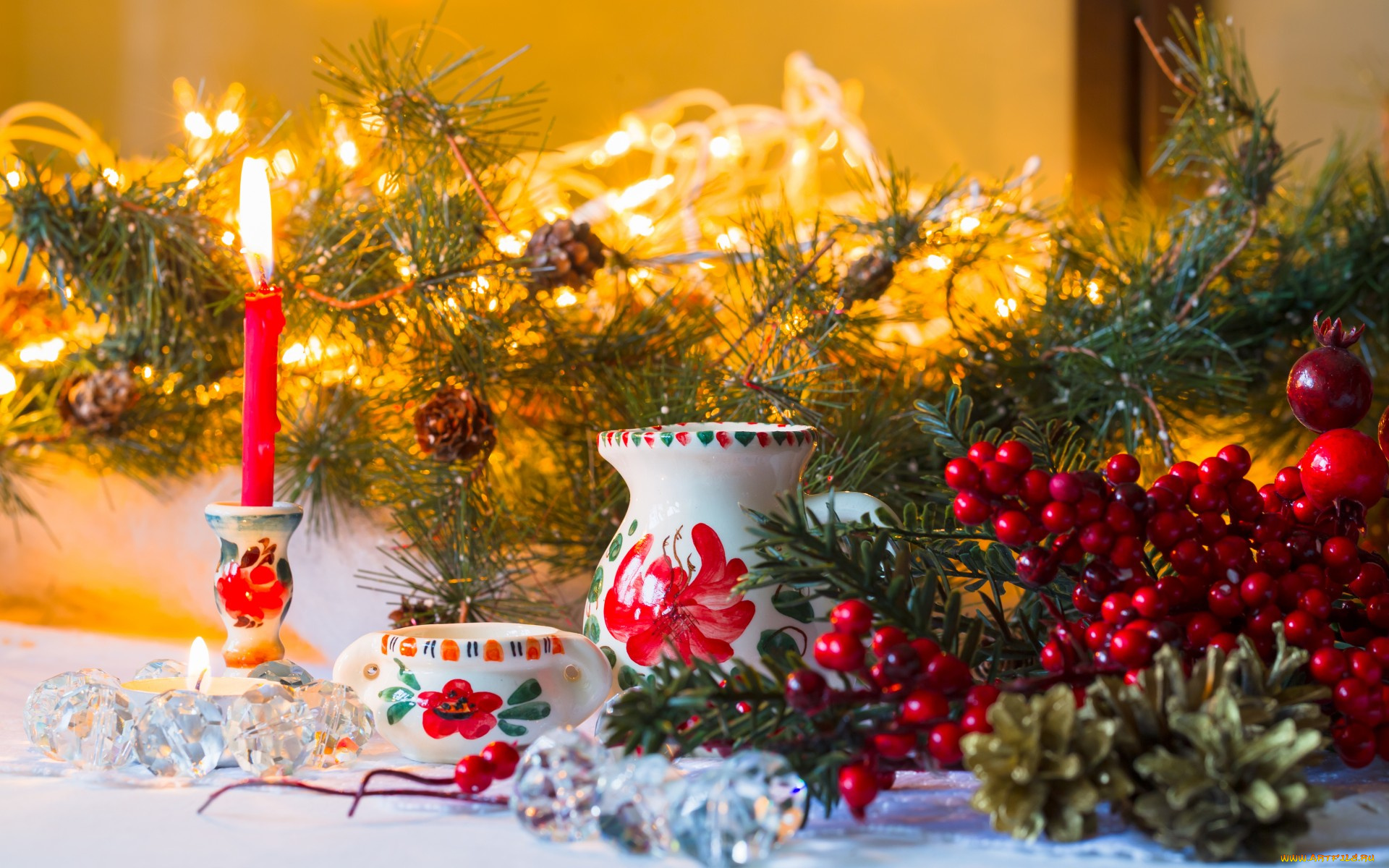 праздничные, новогодние, свечи, decoration, christmas, new, year, новый, год, рождество