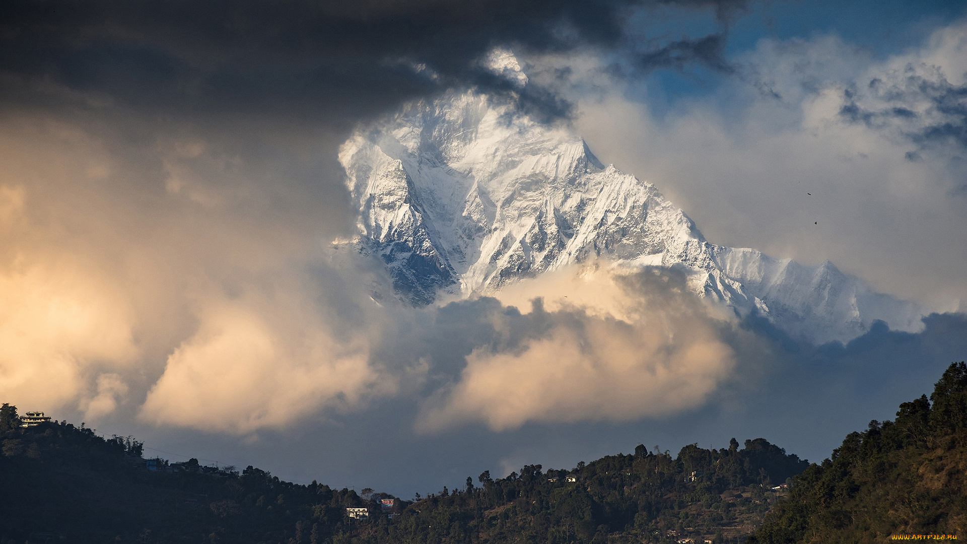 природа, горы, непал, гора, мачапучаре