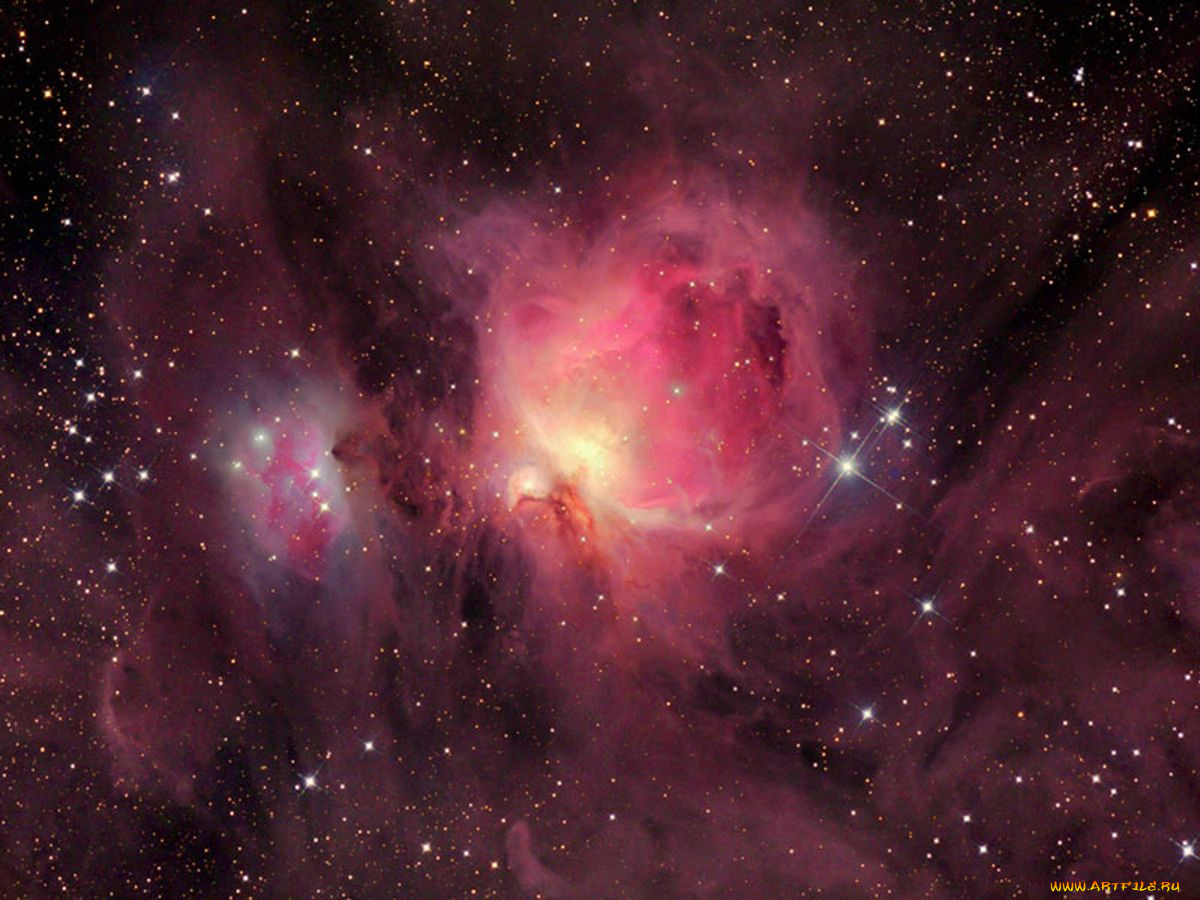 m42, газопылевая, структура, туманности, ориона, космос, галактики