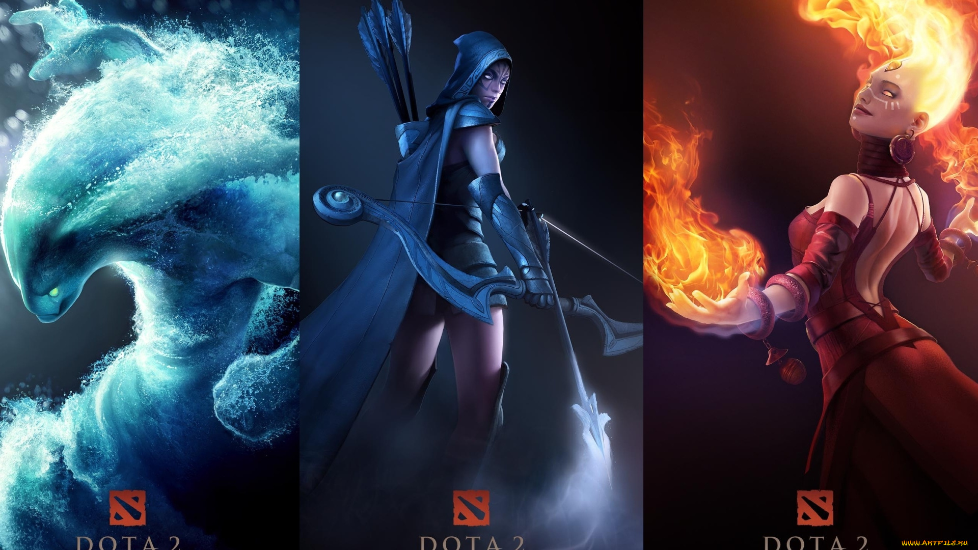 dota, видео, игры, traxex, ranger, drow, inverse, lina, morphling