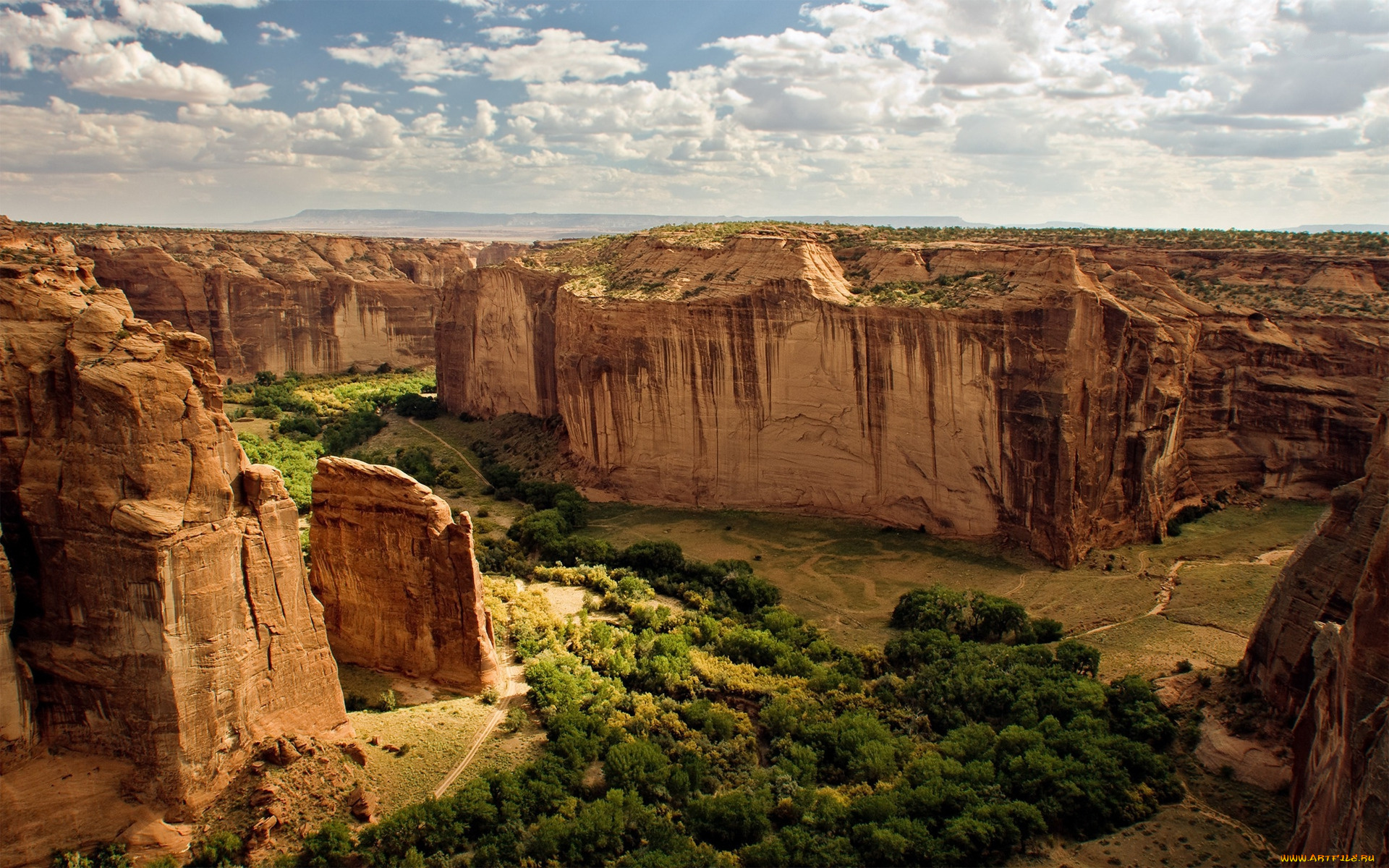 canyon, de, chelly, national, monument, природа, горы, дорога, леса, каньон