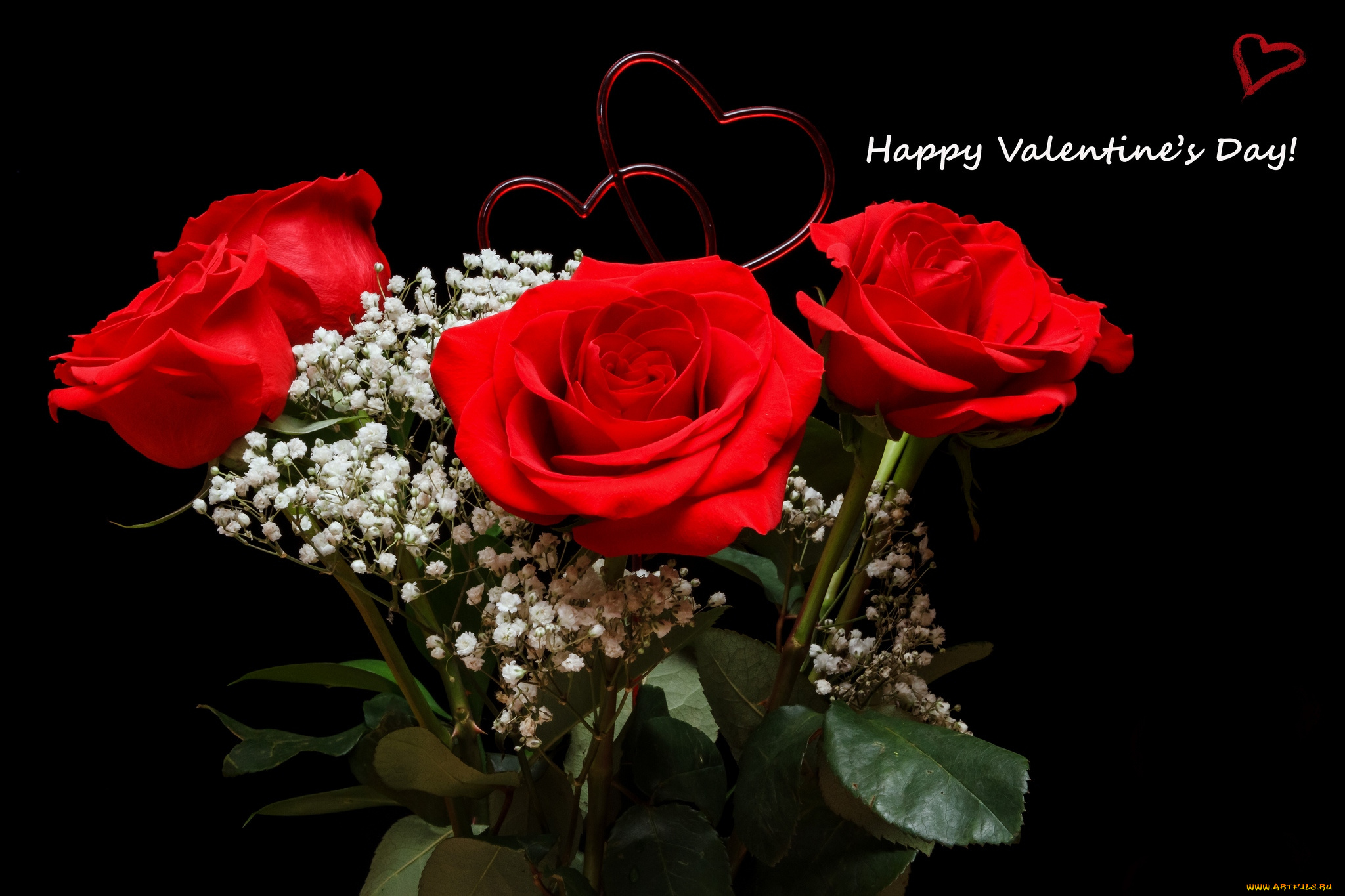 праздничные, день, св, валентина, сердечки, любовь, розы