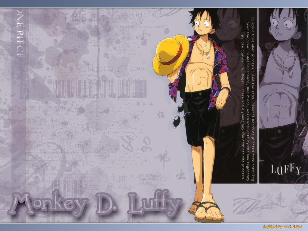 аниме, one, piece, monkey, d, luffy