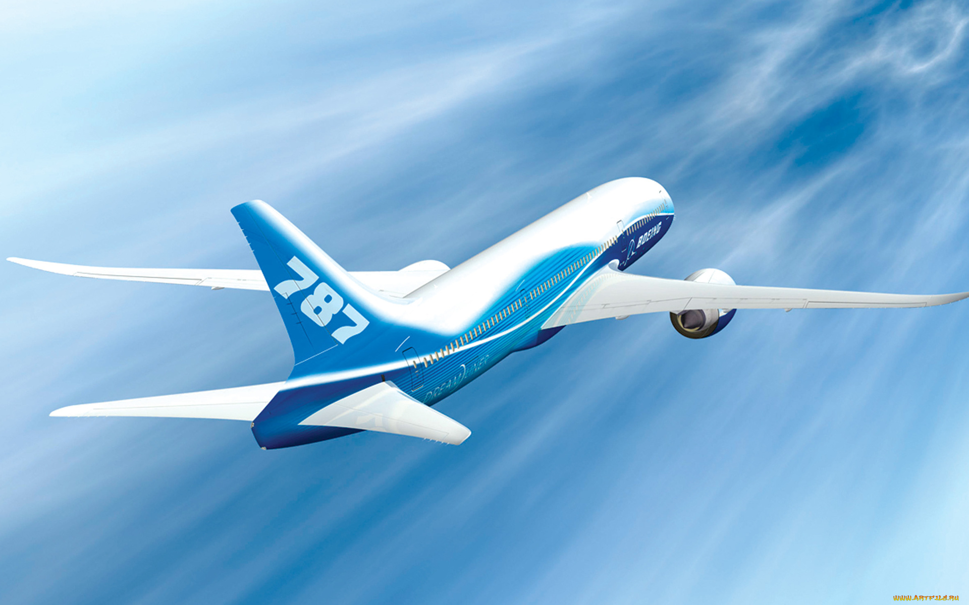 787, dreamliner, авиация, 3д, рисованые, graphic, полет, лайнер