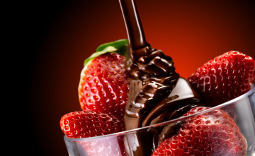 Картинка еда клубника +земляника ягоды шоколад
