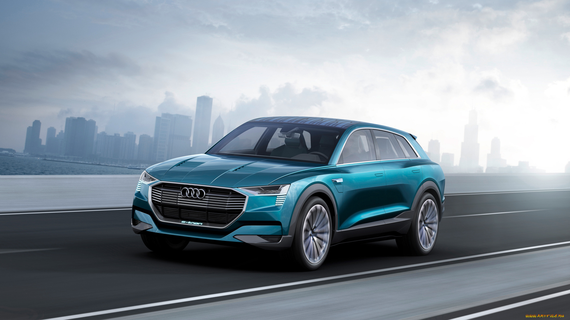 audi, e, tron, quattro, concept, 2015, автомобили, audi, quattro, crossover, car, синий, 2015, e, tron, concept