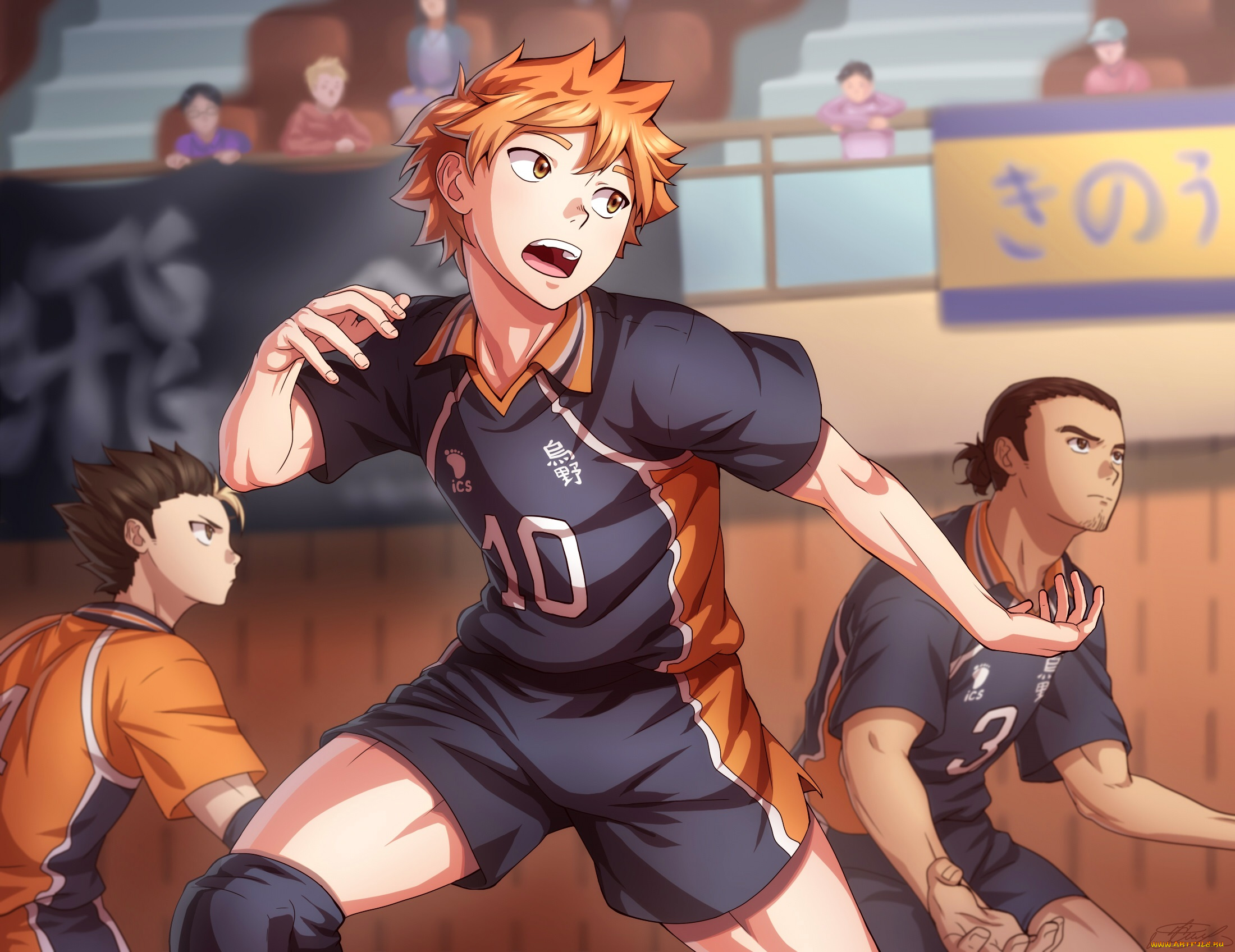 аниме, haikyuu, игра, парни, волейбол