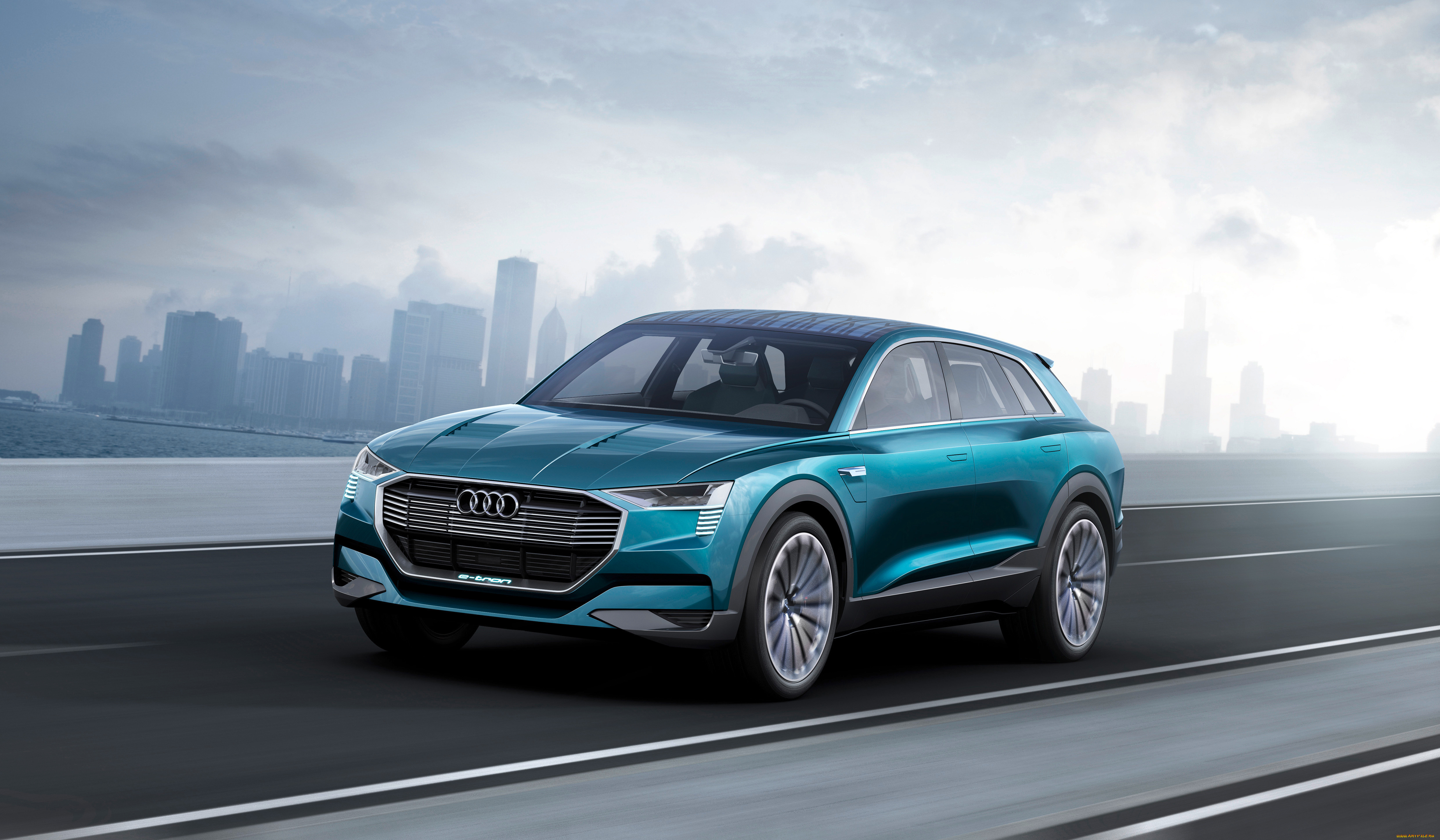 audi, e, tron, quattro, concept, 2015, автомобили, audi, quattro, crossover, car, синий, 2015, e, tron, concept