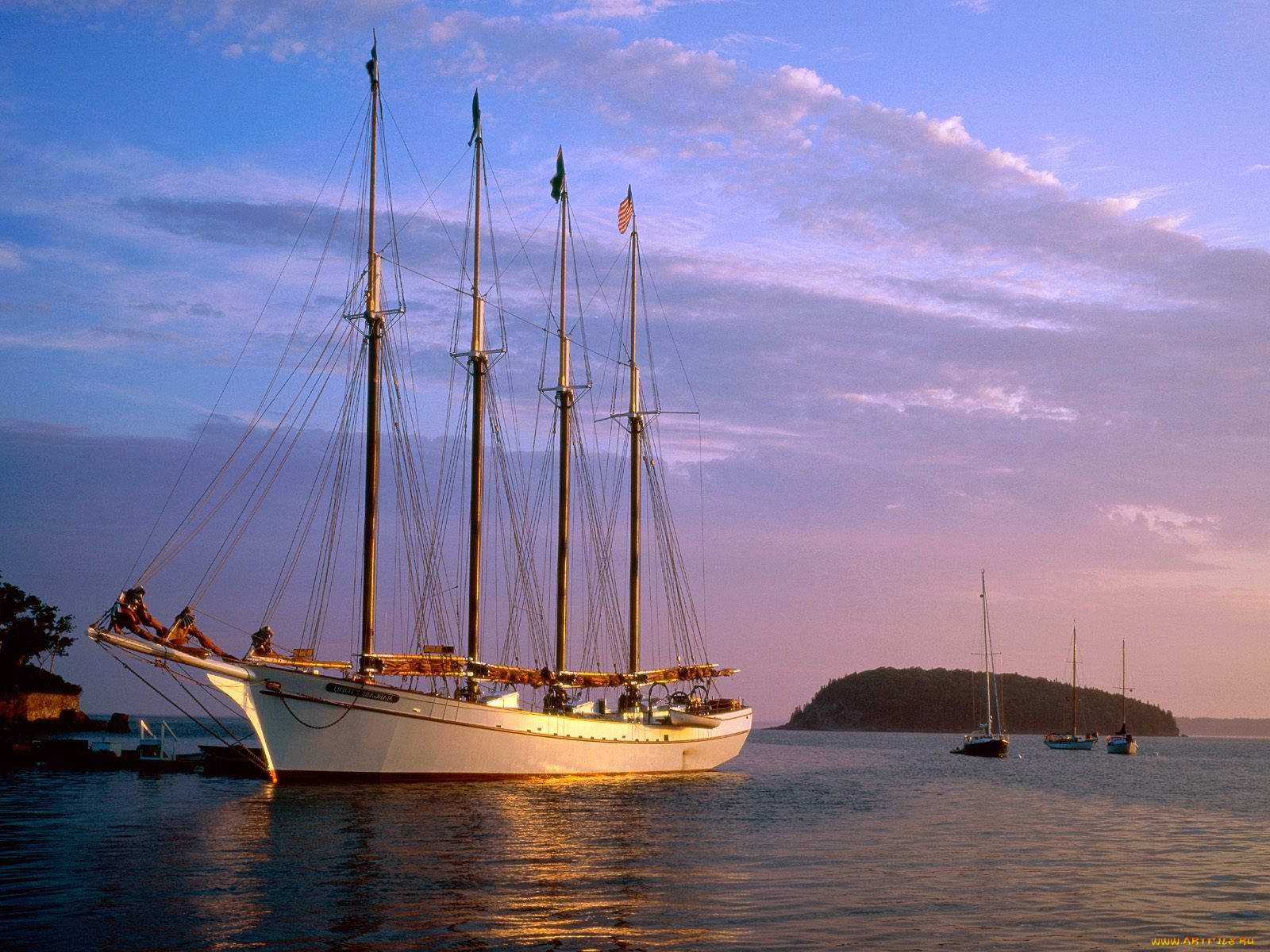 bar, harbor, maine, корабли, парусники